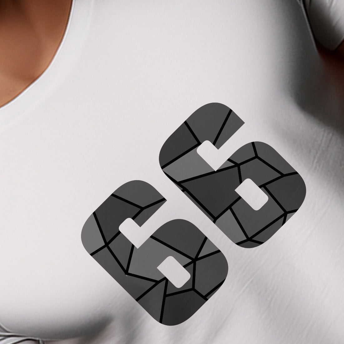 66 Number Men Unisex T-Shirt | Custom Number Graphic Tee (White)