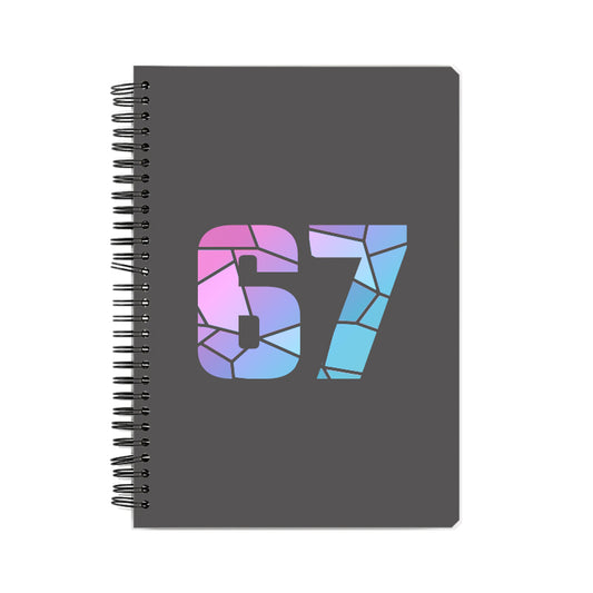 67 Number Notebook (Charcoal Grey, A5 Size, 100 Pages, Ruled, 6 Pack)