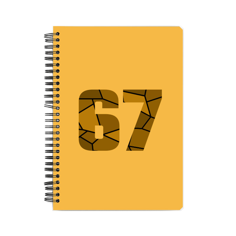 67 Number Notebook (Golden Yellow, A5 Size, 100 Pages, Ruled, 6 Pack)