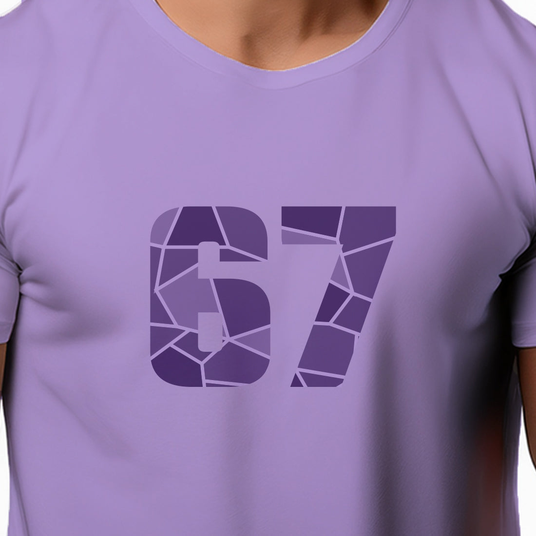 67 Number Men Unisex T-Shirt | Custom Number Graphic Tee (Iris Lavender)