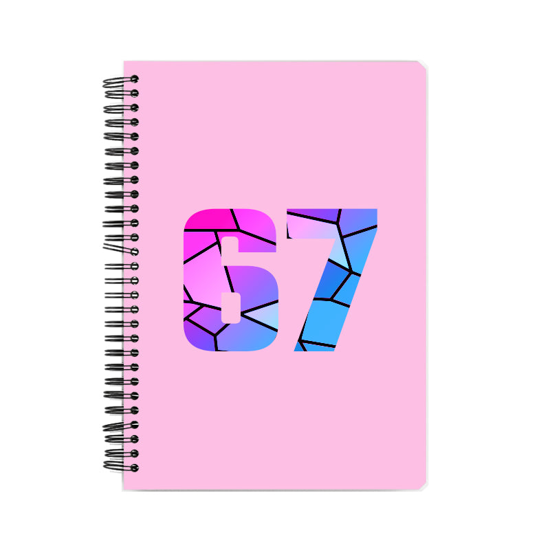 67 Number Notebook (Light Pink, A5 Size, 100 Pages, Ruled, 6 Pack)