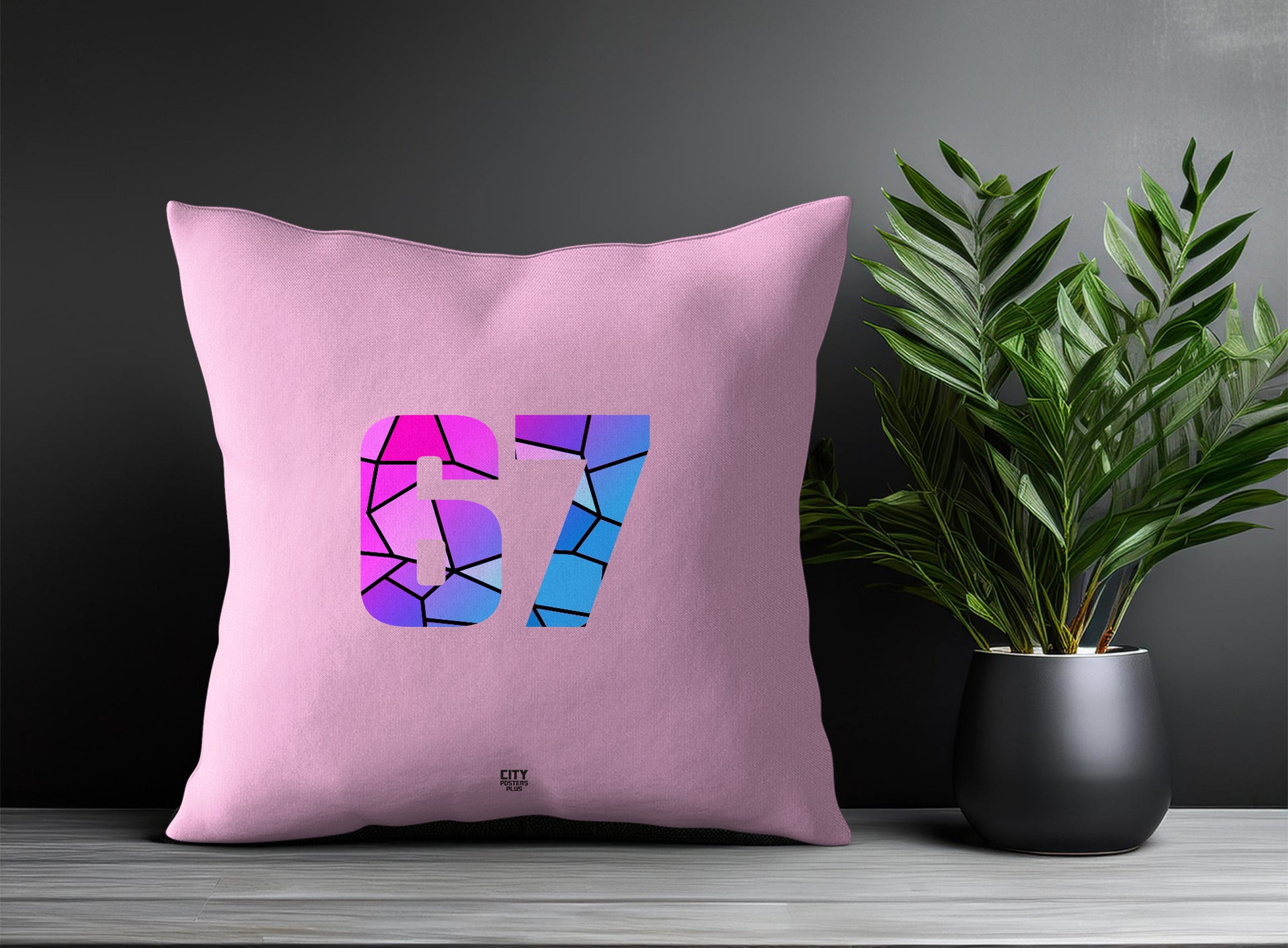 67 Number Pillow Case (Light Pink)