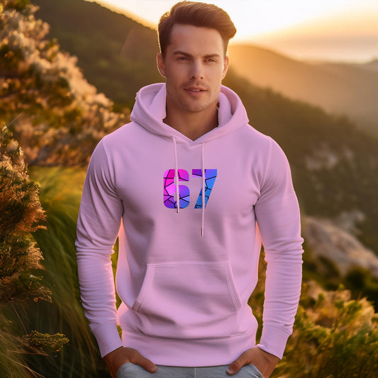 67 Number Unisex Hoodie (Light Pink)