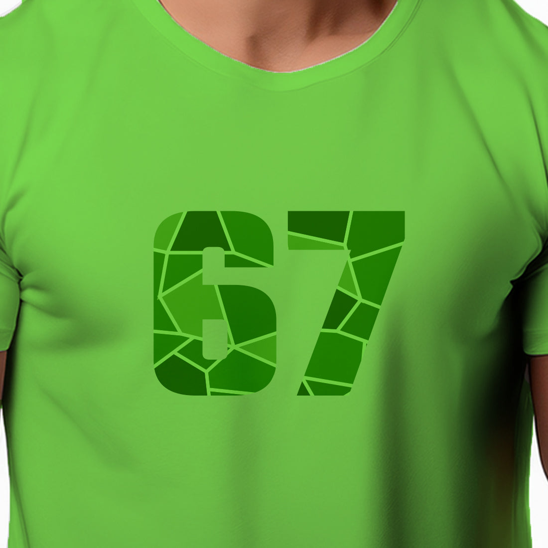 67 Number Men Unisex T-Shirt | Custom Number Graphic Tee (Liril Green)