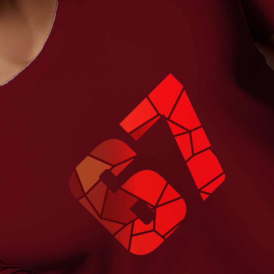 67 Number Men Unisex T-Shirt | Custom Number Graphic Tee (Maroon)