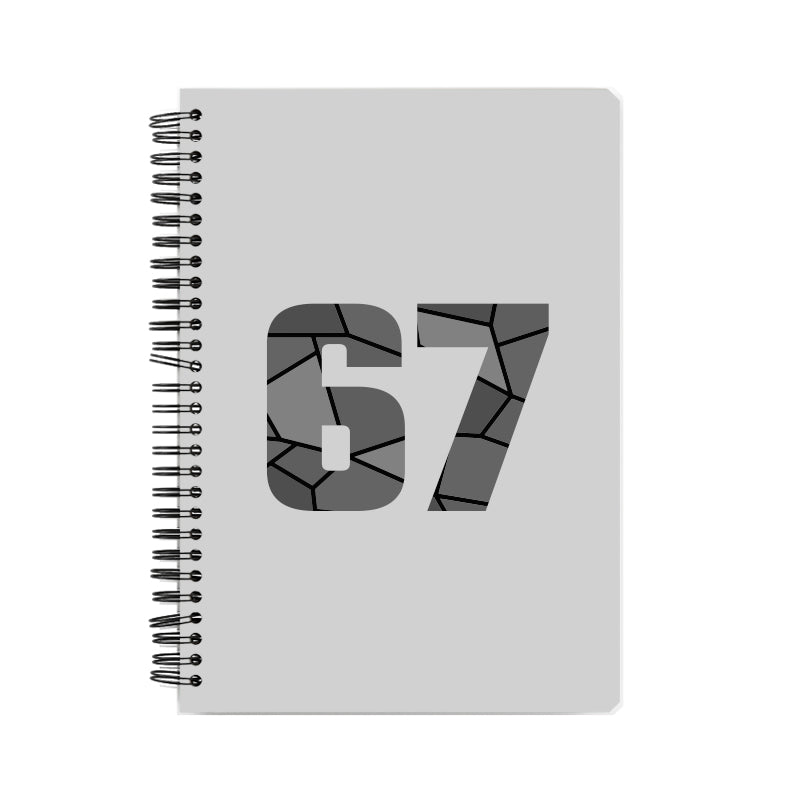 67 Number Notebook (Melange Grey, A5 Size, 100 Pages, Ruled, 6 Pack)