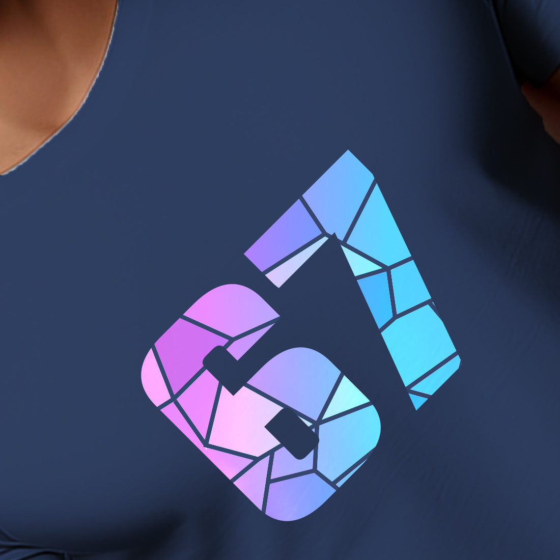 67 Number Men Unisex T-Shirt | Custom Number Graphic Tee (Navy Blue)