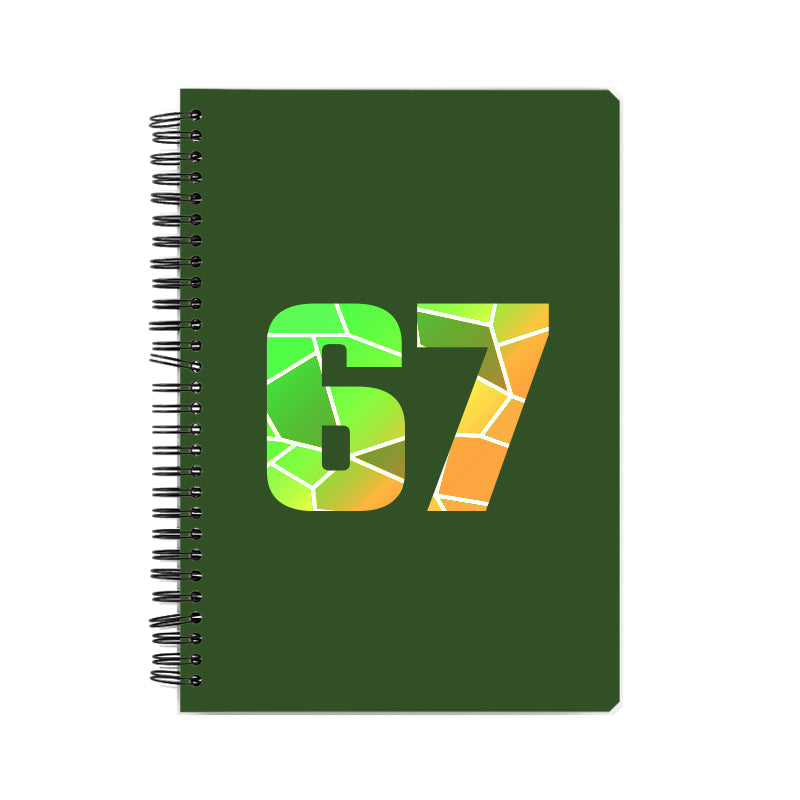 67 Number Notebook (Olive Green, A5 Size, 100 Pages, Ruled, 6 Pack)