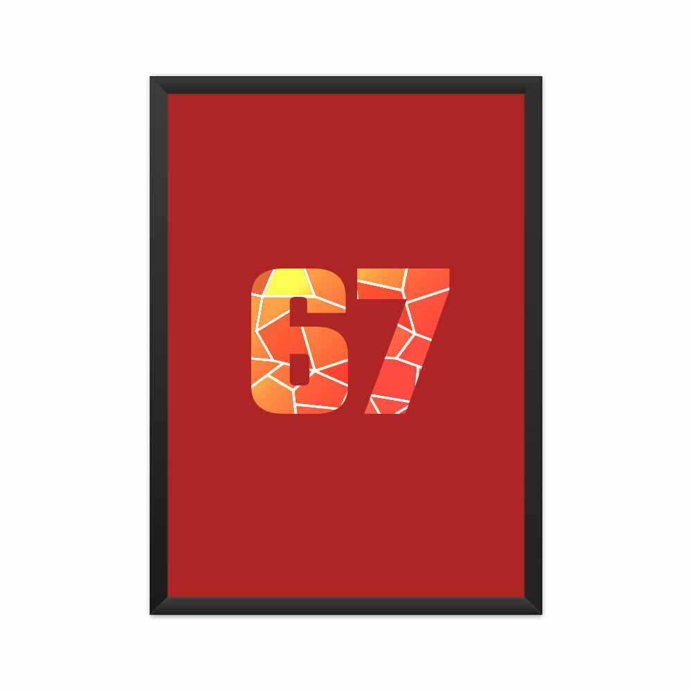 67 Number Framed Poster