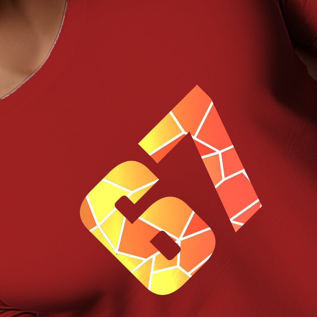 67 Number Men Unisex T-Shirt | Custom Number Graphic Tee (Red)