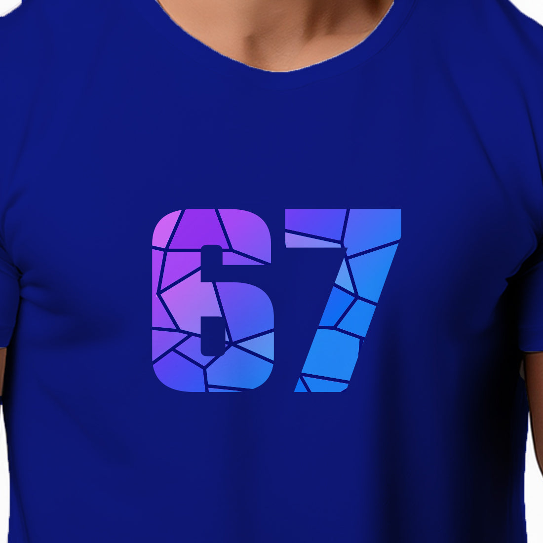 67 Number Men Unisex T-Shirt | Custom Number Graphic Tee (Royal Blue)