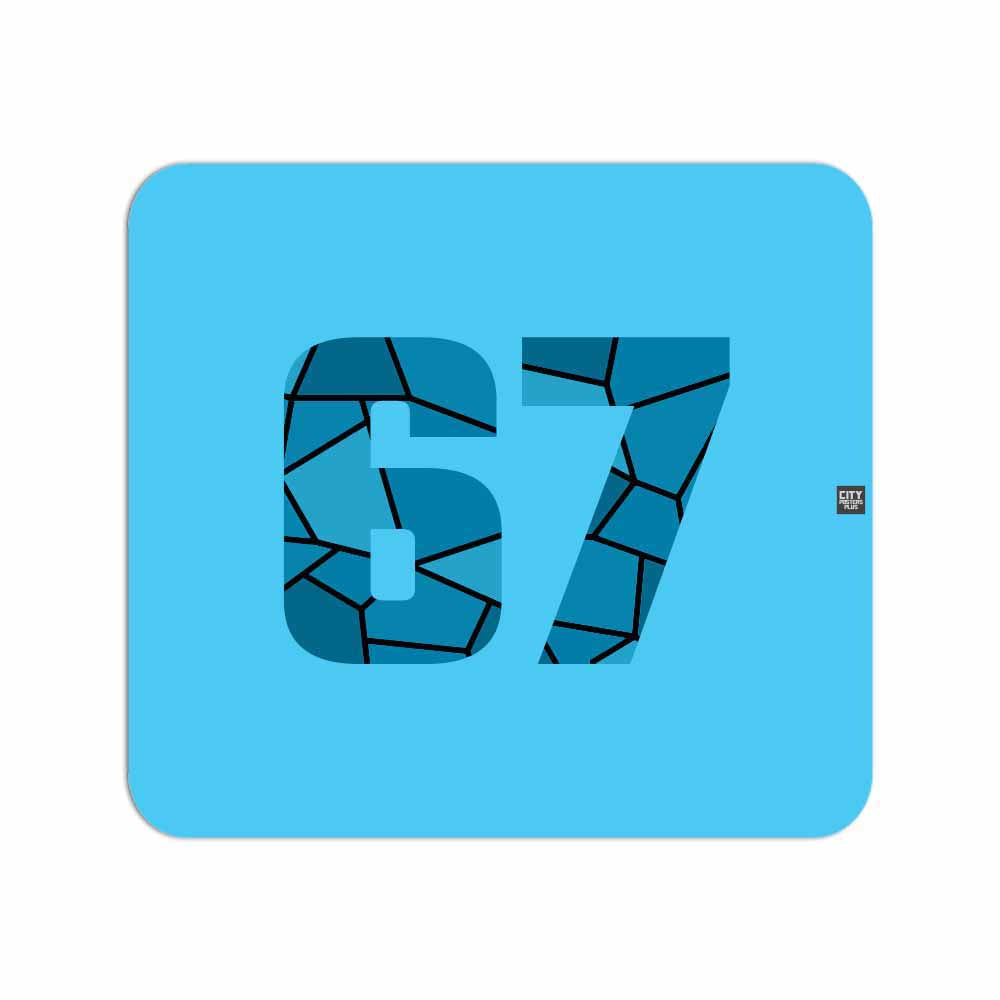 67 Number Mousepad (Sky Blue)