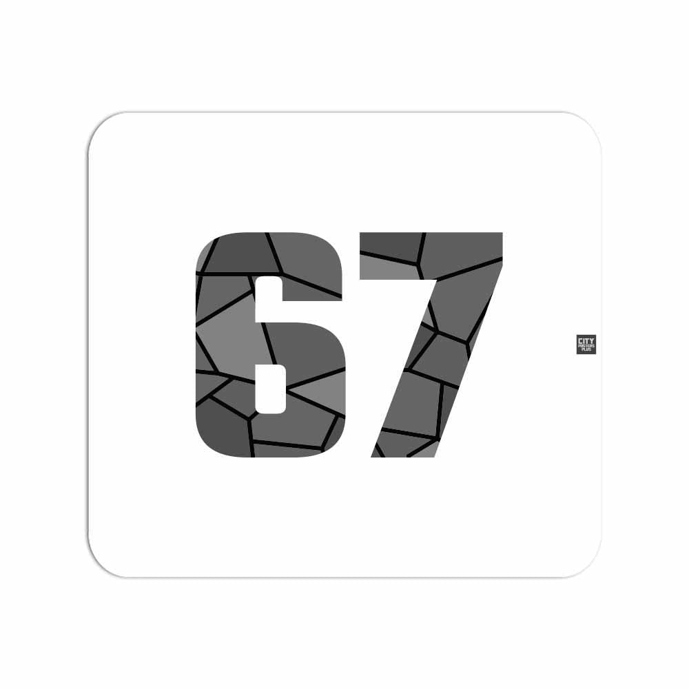 67 Number Mousepad (White)