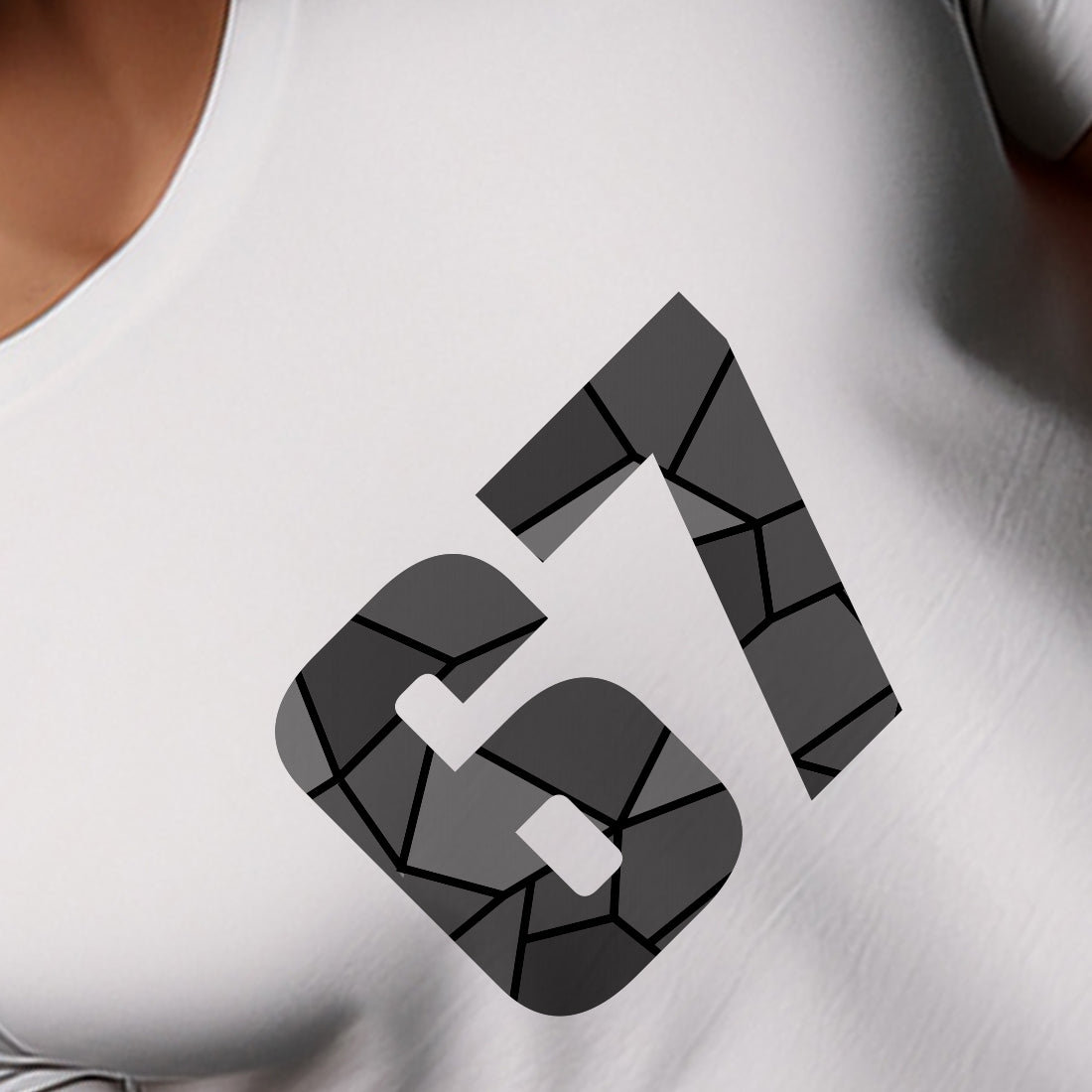 67 Number Men Unisex T-Shirt | Custom Number Graphic Tee (White)