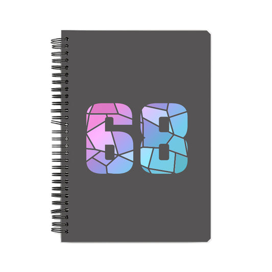 68 Number Notebook (Charcoal Grey, A5 Size, 100 Pages, Ruled, 6 Pack)