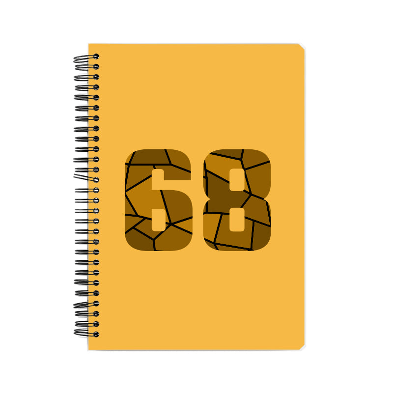 68 Number Notebook (Golden Yellow, A5 Size, 100 Pages, Ruled, 6 Pack)