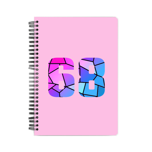 68 Number Notebook (Light Pink, A5 Size, 100 Pages, Ruled, 6 Pack)