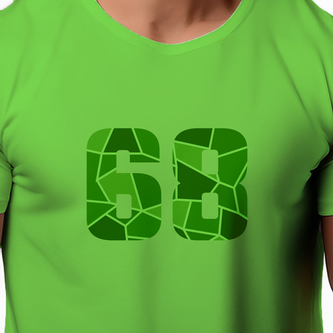 68 Number Men Unisex T-Shirt | Custom Number Graphic Tee (Liril Green)