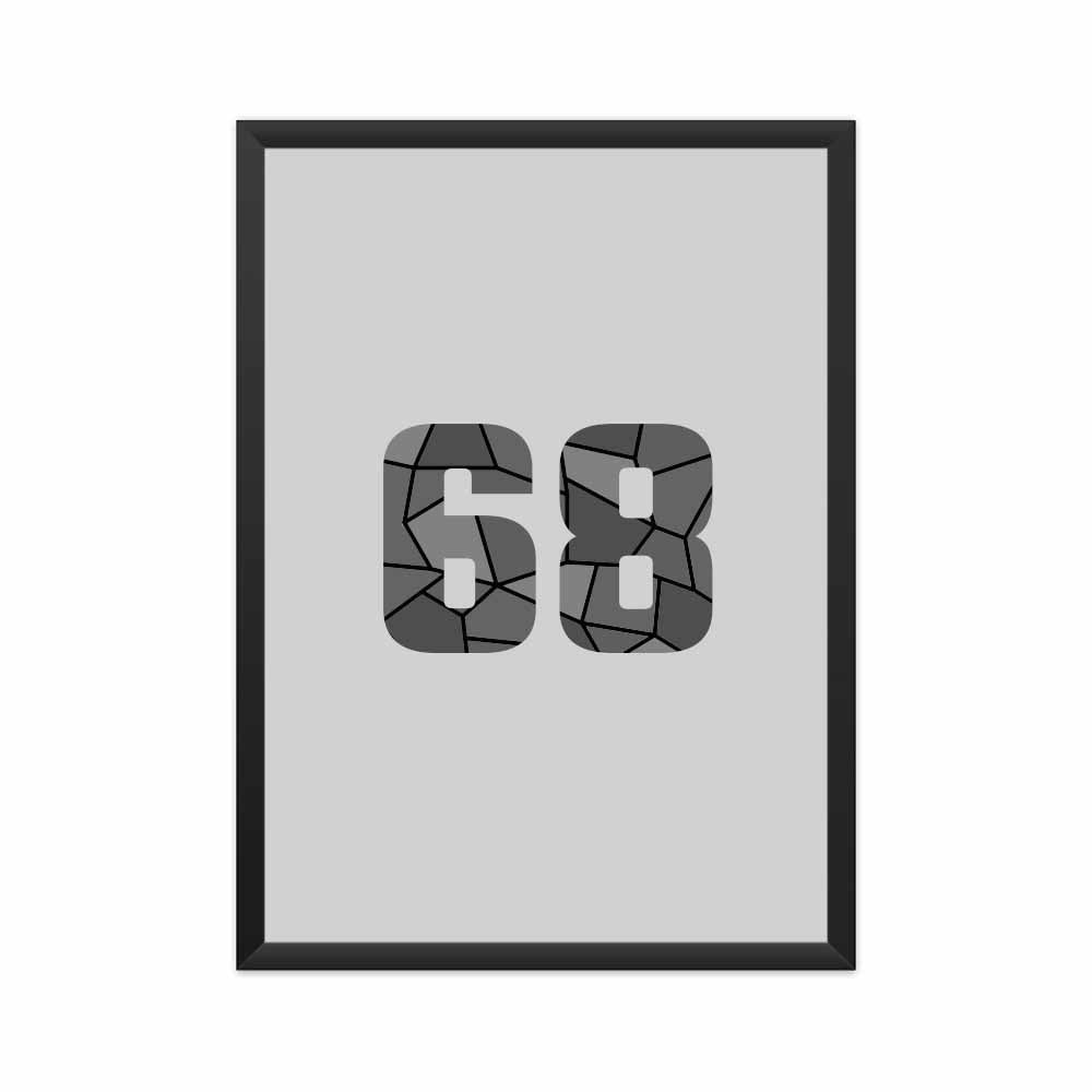 68 Number Framed Poster