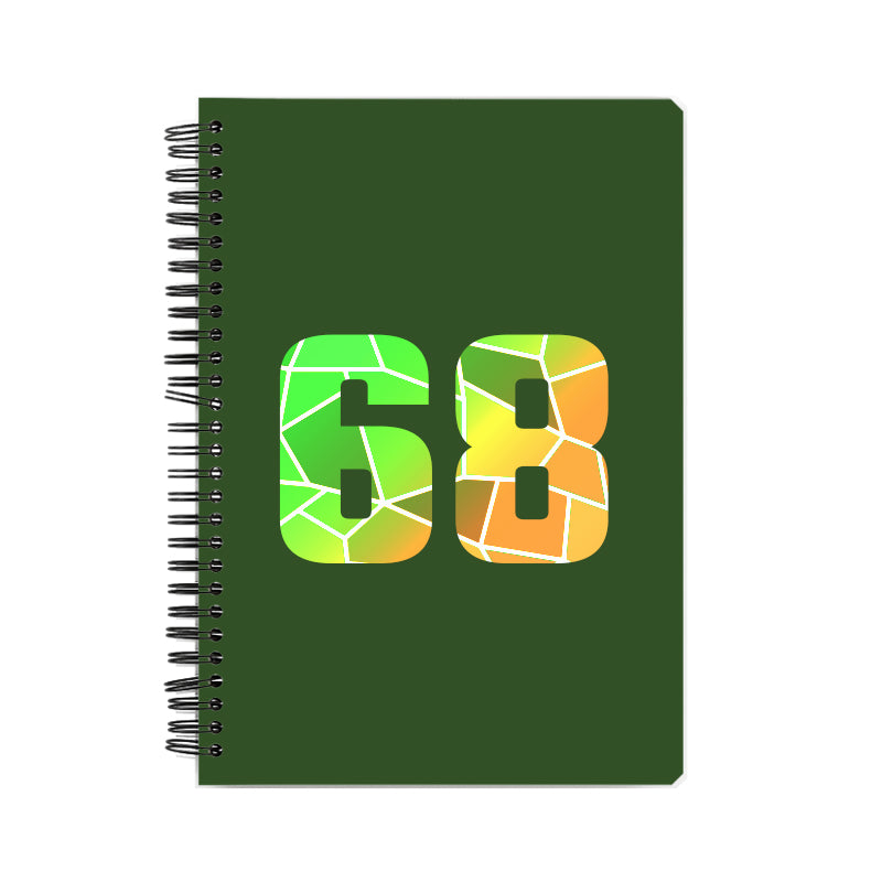 68 Number Notebook (Olive Green, A5 Size, 100 Pages, Ruled, 6 Pack)