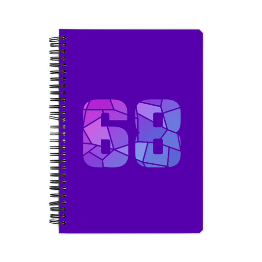 68 Number Notebook (Purple, A5 Size, 100 Pages, Ruled, 6 Pack)