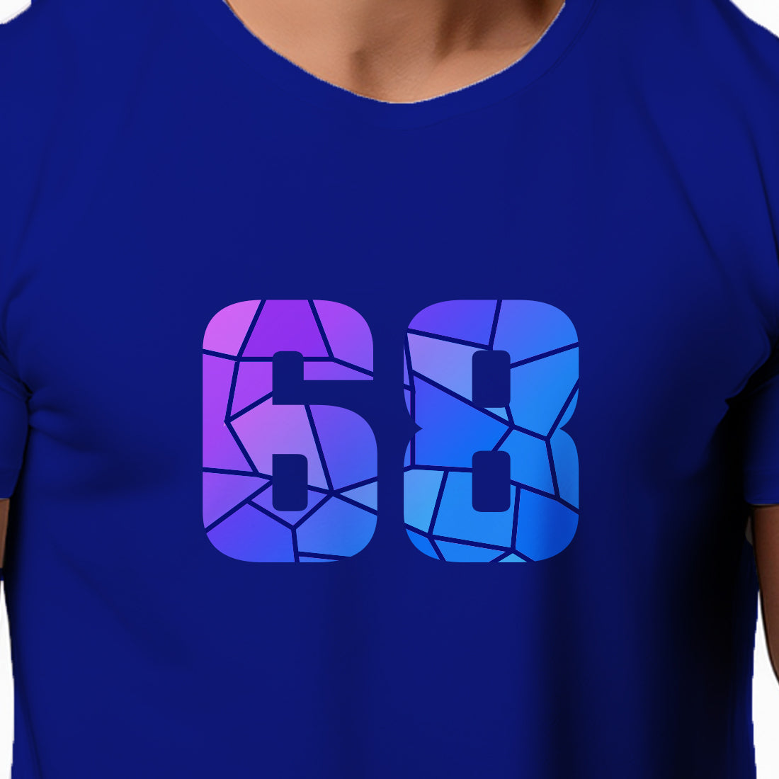 68 Number Men Unisex T-Shirt | Custom Number Graphic Tee (Royal Blue)