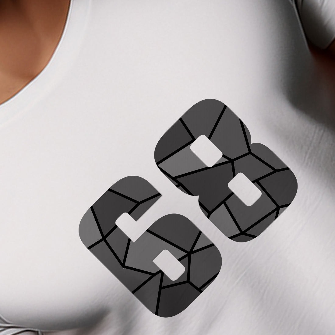 68 Number Men Unisex T-Shirt | Custom Number Graphic Tee (White)