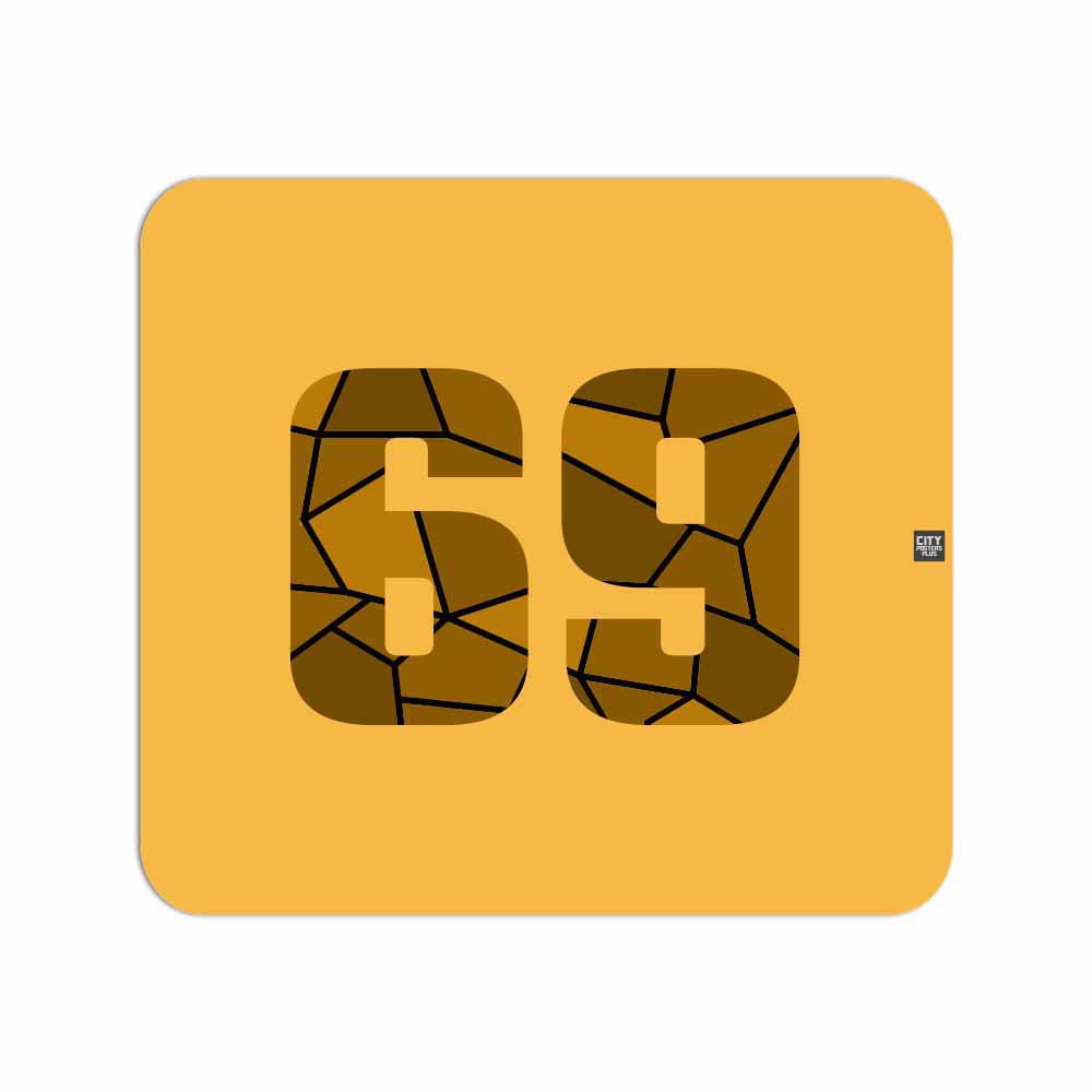 69 Number Mousepad (Golden Yellow)