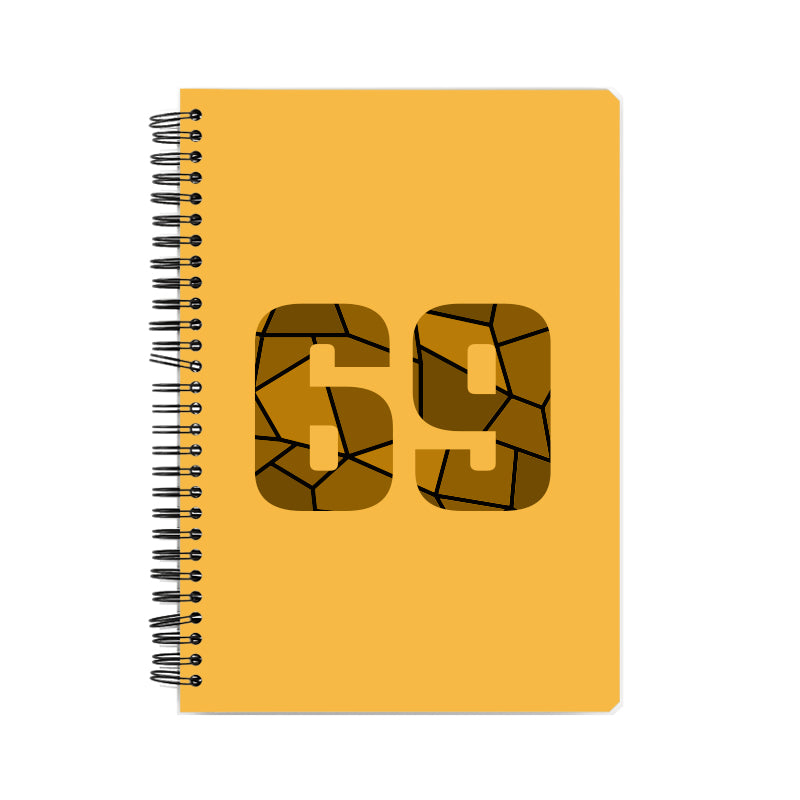 69 Number Notebook (Golden Yellow, A5 Size, 100 Pages, Ruled, 6 Pack)