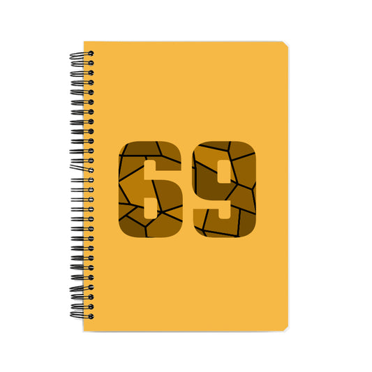 69 Number Notebook (Golden Yellow, A5 Size, 100 Pages, Ruled, 6 Pack)