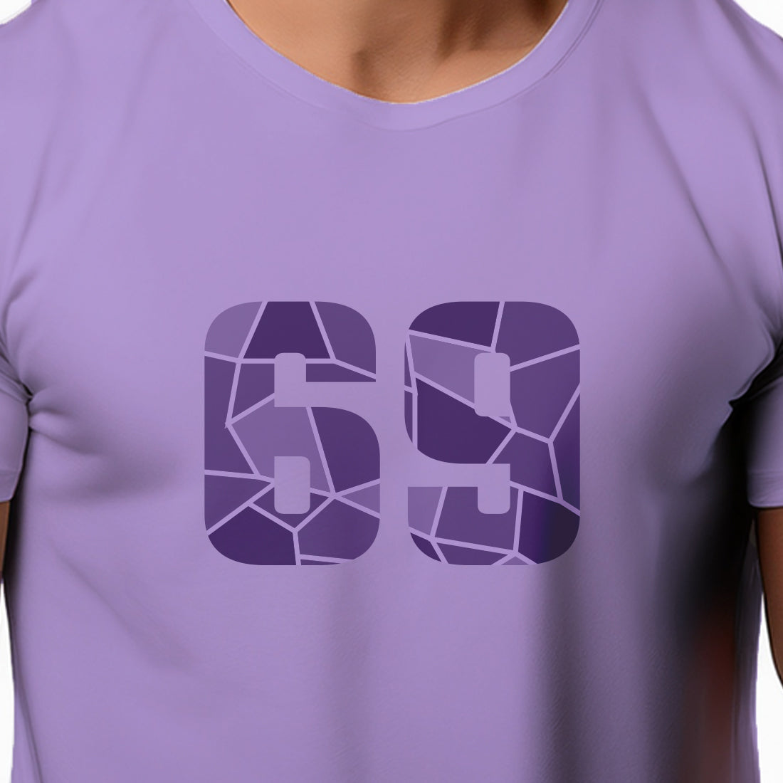 69 Number Men Unisex T-Shirt | Custom Number Graphic Tee (Iris Lavender)