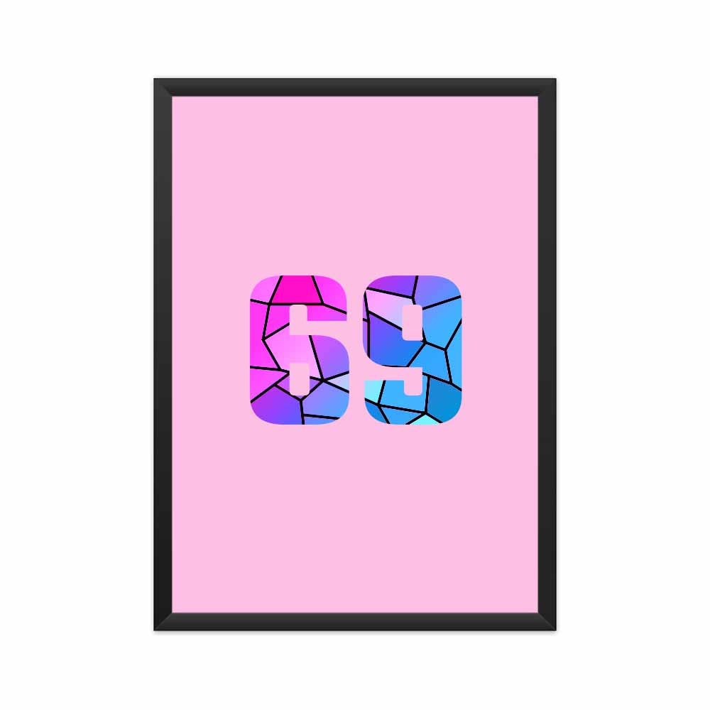 69 Number Framed Poster