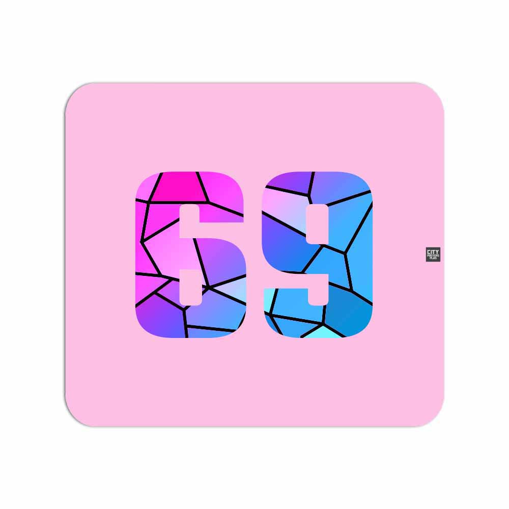 69 Number Mousepad (Light Pink)