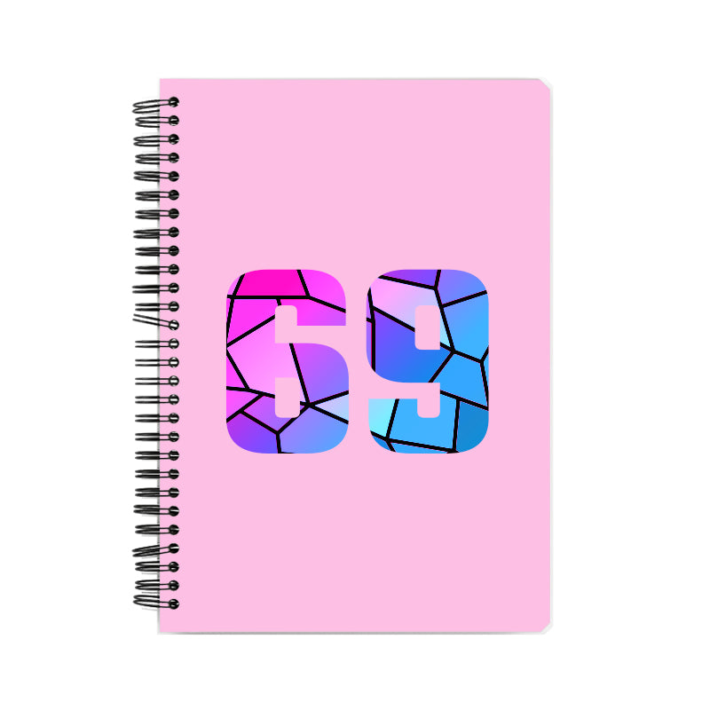 69 Number Notebook (Light Pink, A5 Size, 100 Pages, Ruled, 6 Pack)