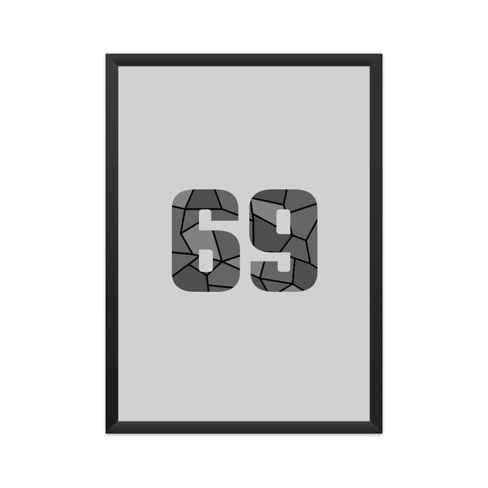 69 Number Framed Poster