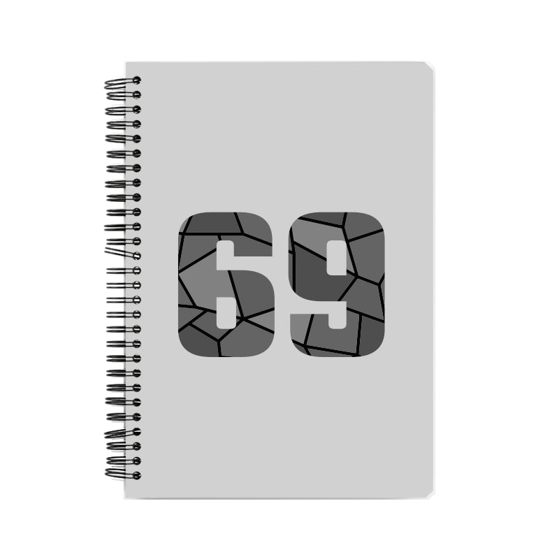 69 Number Notebook (Melange Grey, A5 Size, 100 Pages, Ruled, 6 Pack)