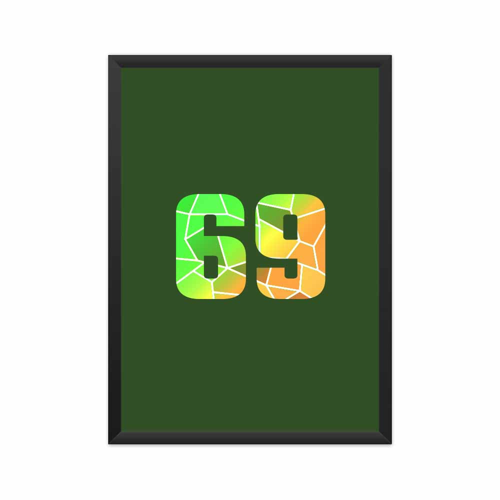 69 Number Framed Poster