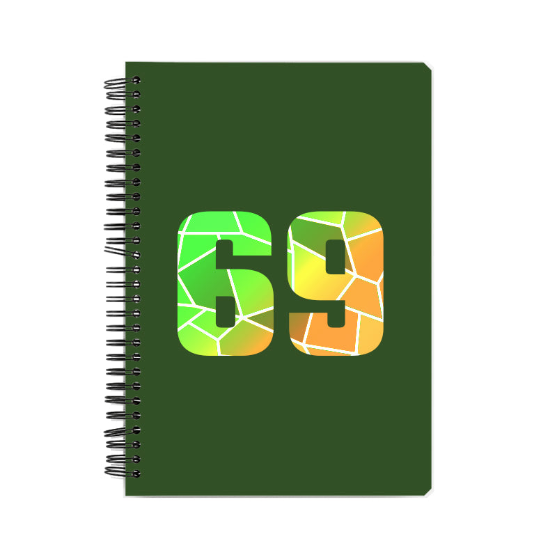 69 Number Notebook (Olive Green, A5 Size, 100 Pages, Ruled, 6 Pack)