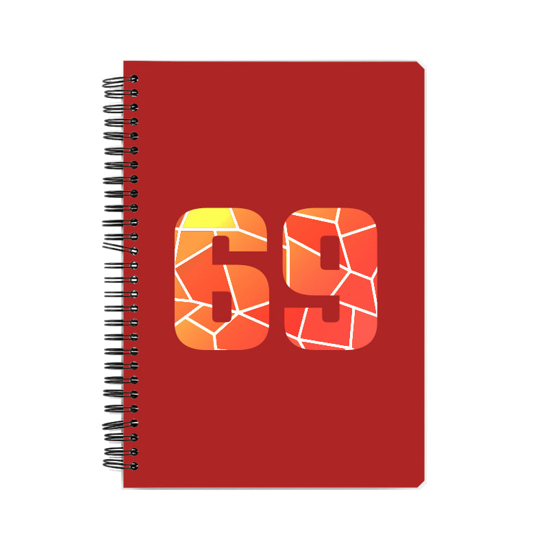 69 Number Notebook (Red, A5 Size, 100 Pages, Ruled, 6 Pack)