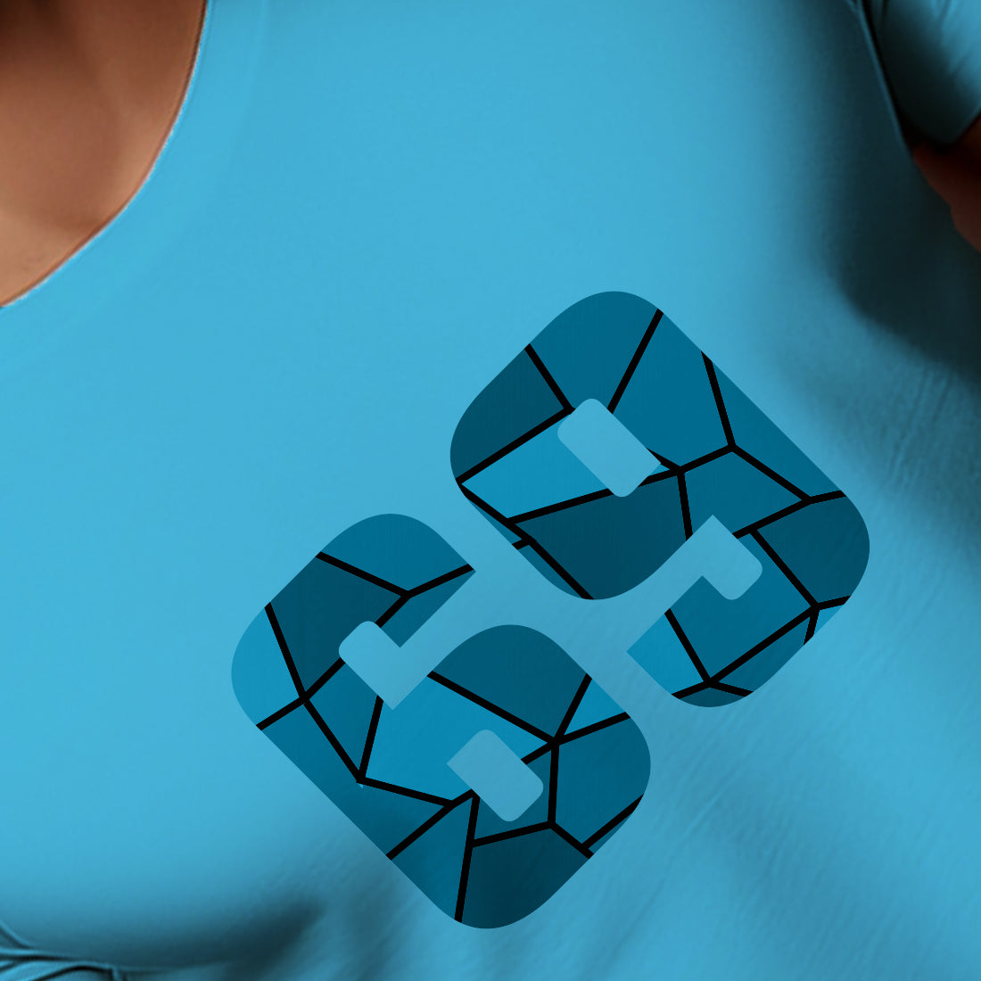 69 Number Men Unisex T-Shirt | Custom Number Graphic Tee (Sky Blue)
