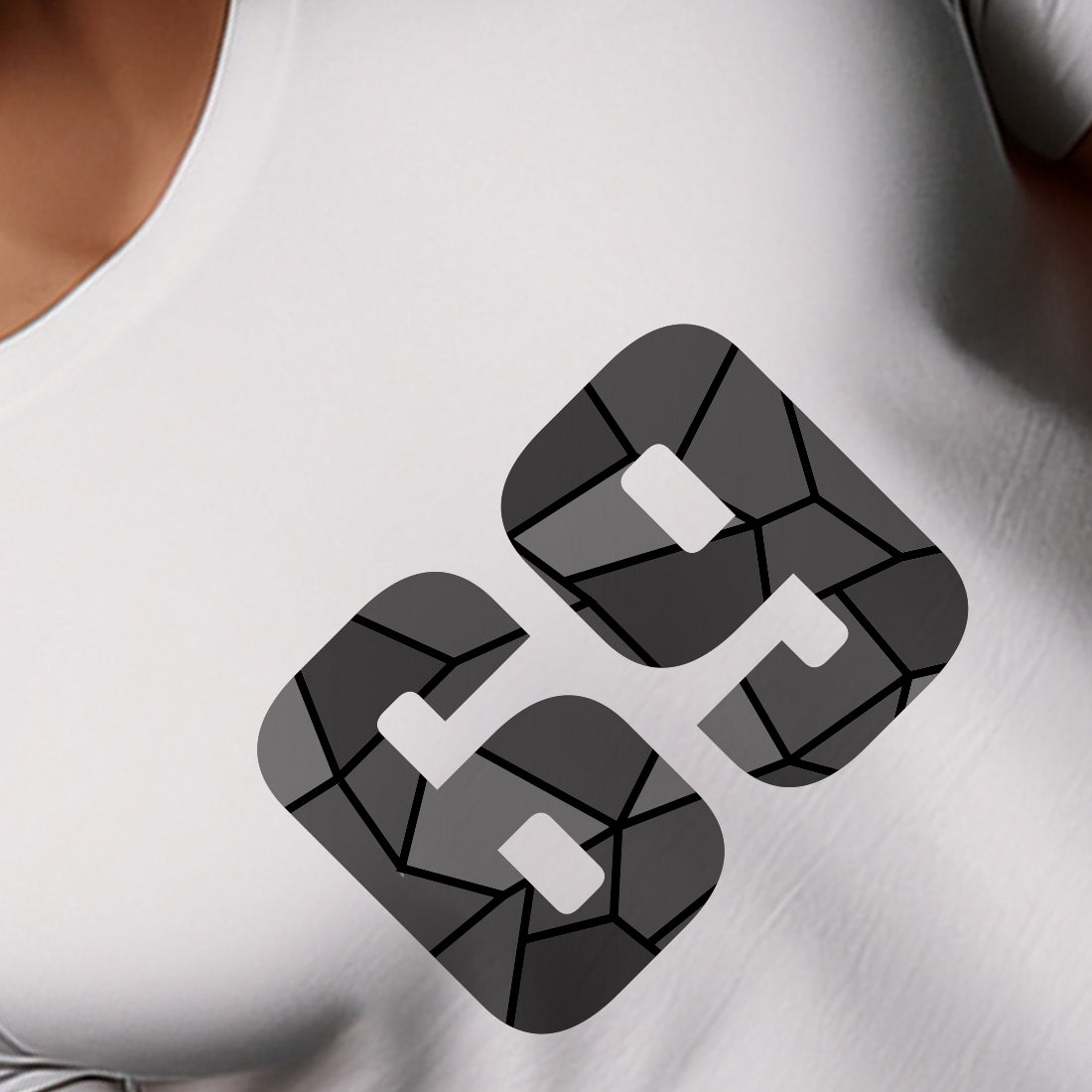 69 Number Men Unisex T-Shirt | Custom Number Graphic Tee (White)