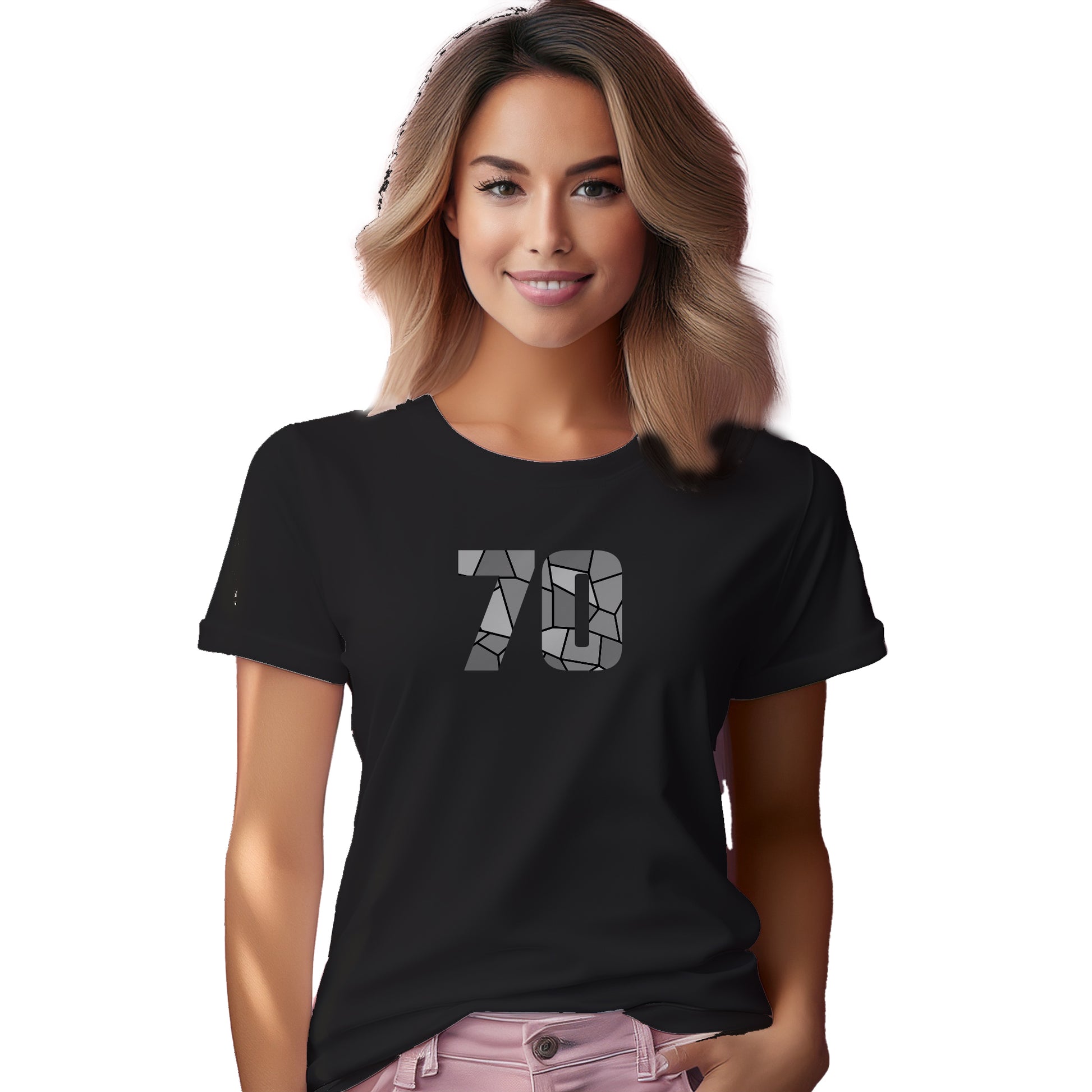 70 Number Women T-Shirt (Black)