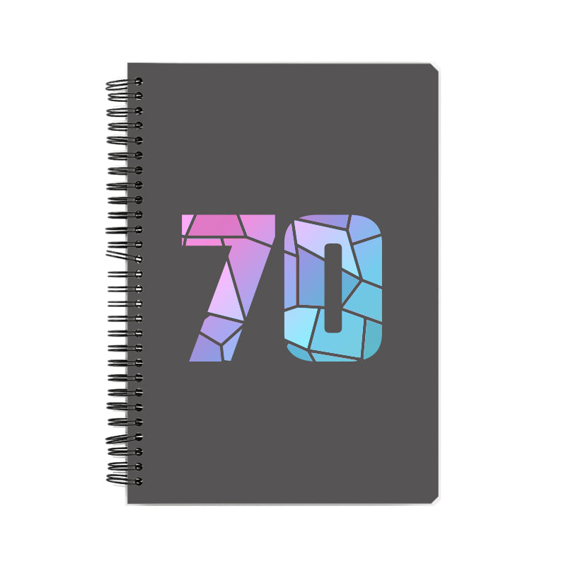 70 Number Notebook (Charcoal Grey, A5 Size, 100 Pages, Ruled, 6 Pack)