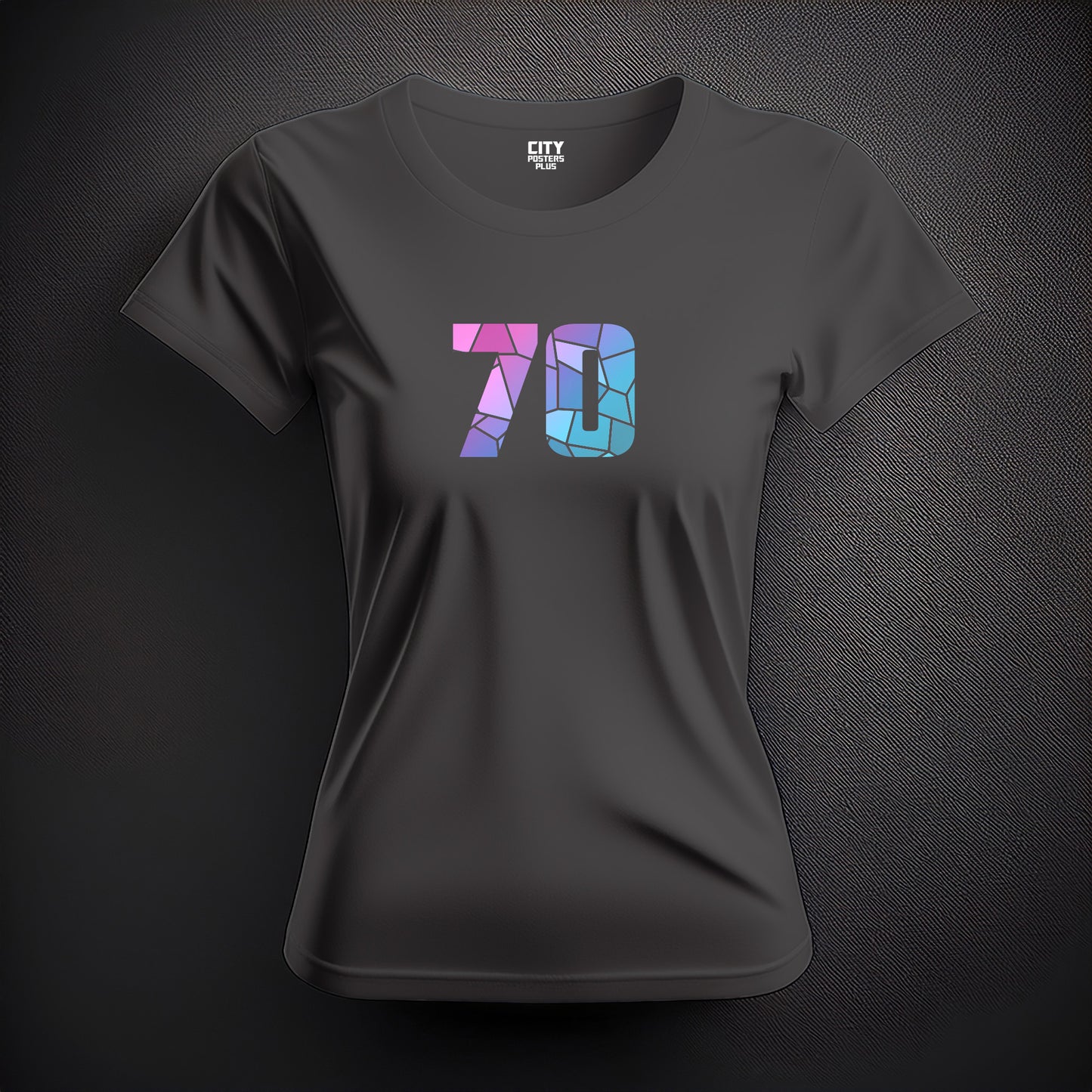 Number 70  Women T-Shirt (Charcoal Grey) | Stylish Numeric Graphic Tee