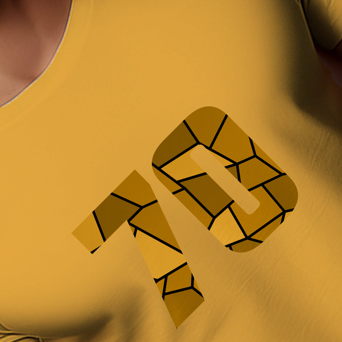70 Number Men Unisex T-Shirt | Custom Number Graphic Tee (Golden Yellow)