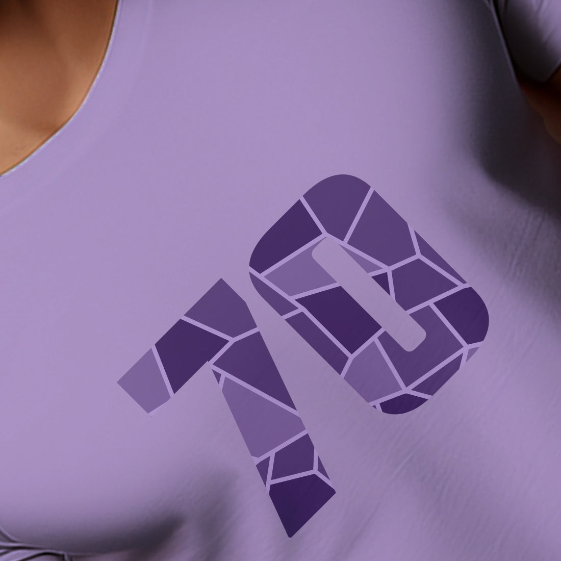 70 Number Men Unisex T-Shirt | Custom Number Graphic Tee (Iris Lavender)