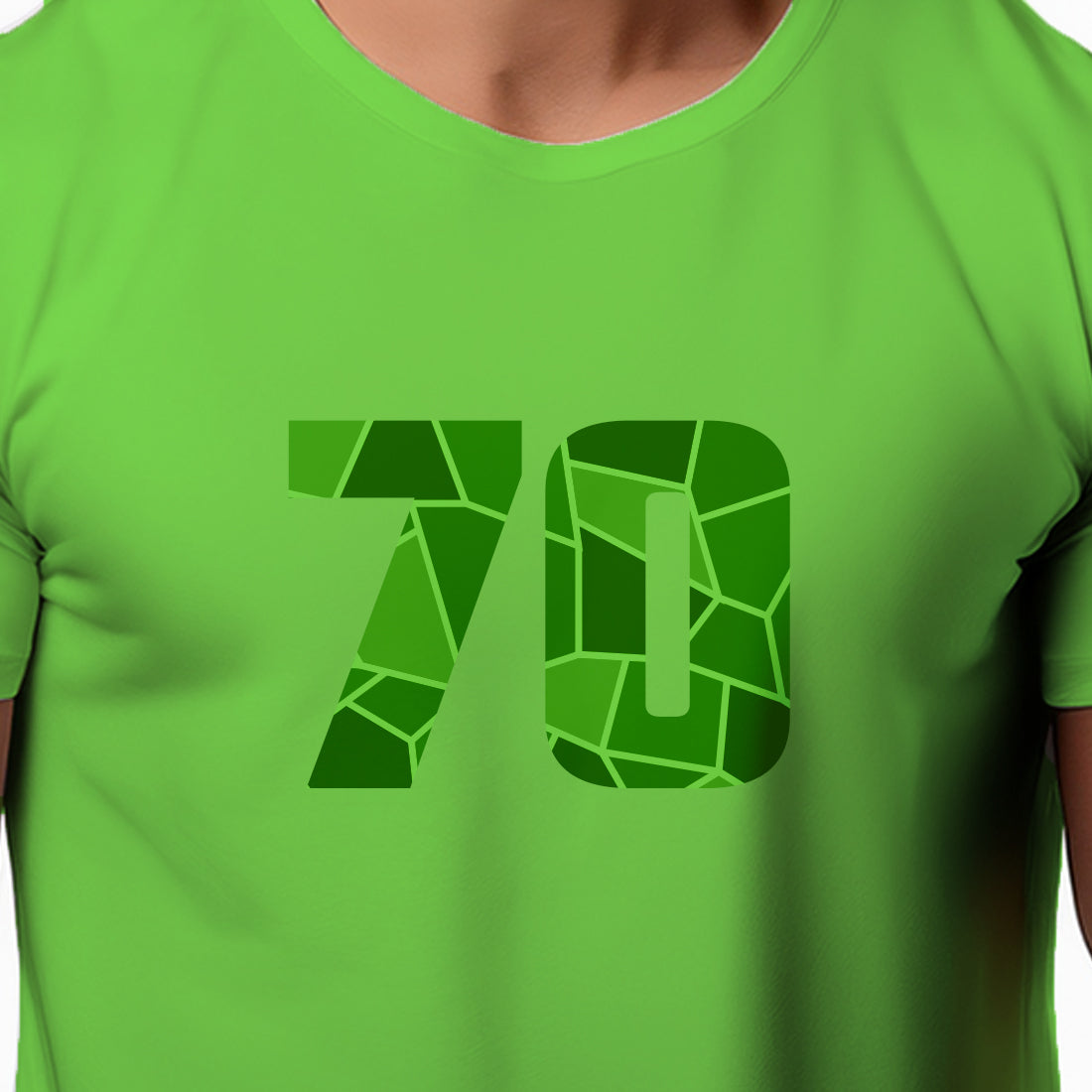 70 Number Men Unisex T-Shirt | Custom Number Graphic Tee (Liril Green)