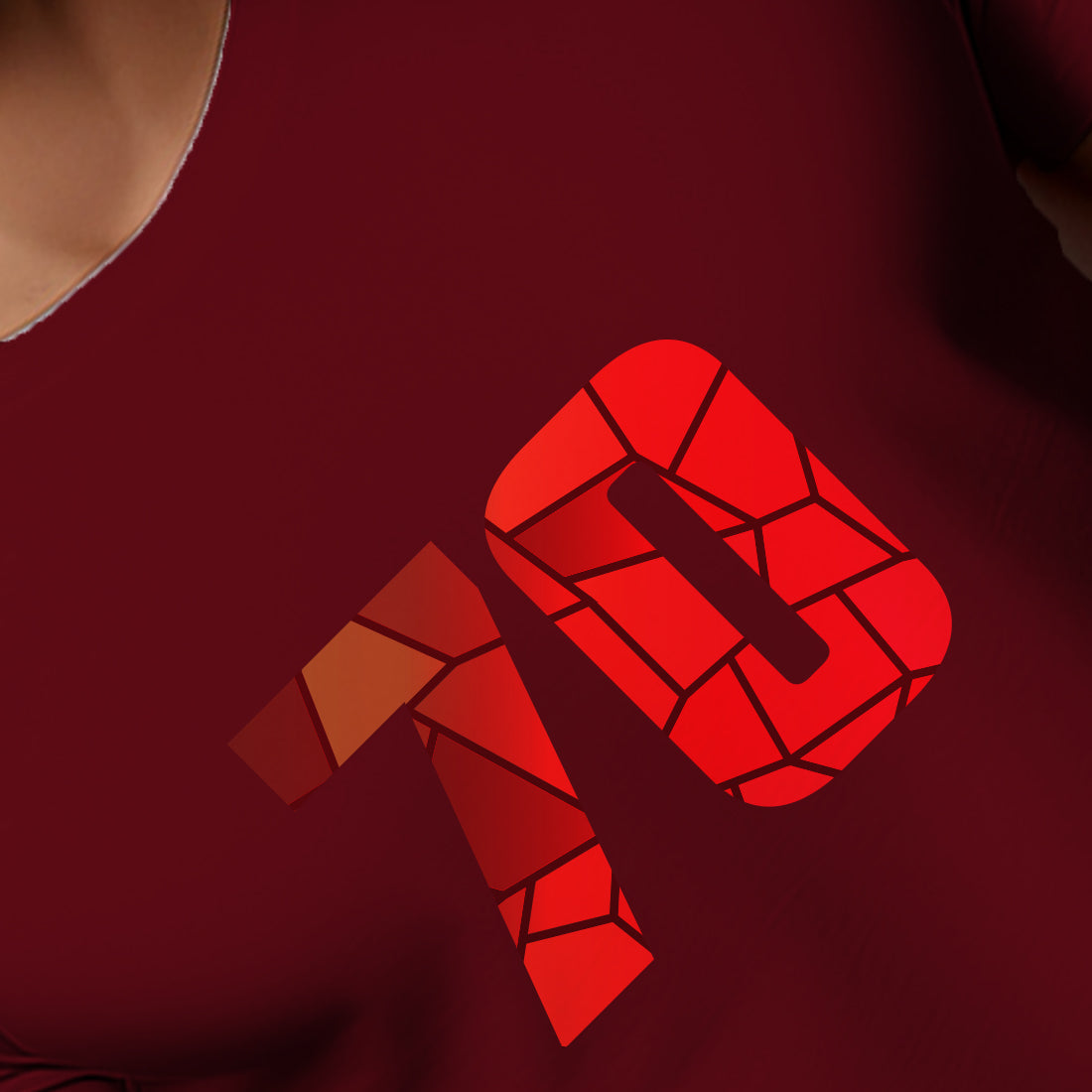 70 Number Men Unisex T-Shirt | Custom Number Graphic Tee (Maroon)