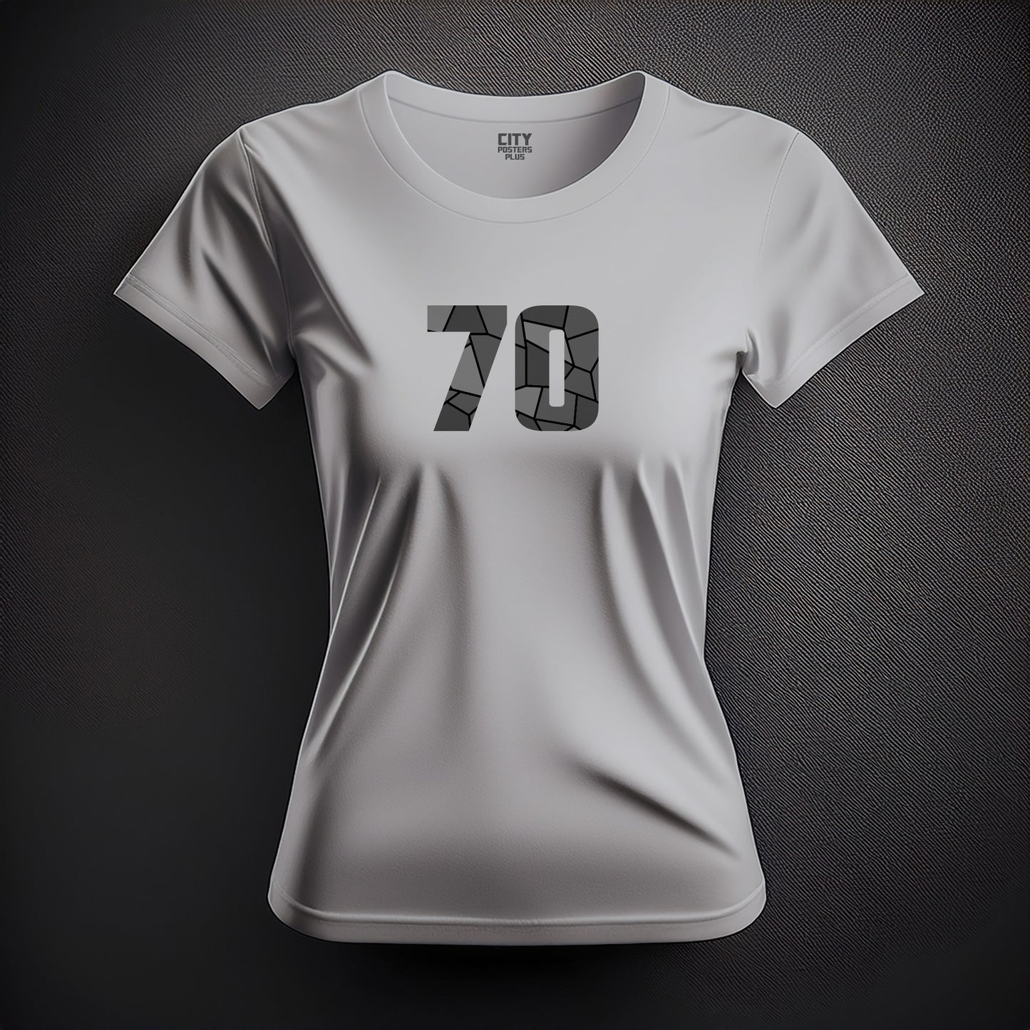 Number 70  Women T-Shirt (Melange Grey) | Stylish Numeric Graphic Tee