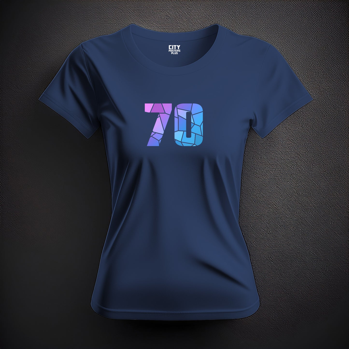Number 70  Women T-Shirt (Navy Blue) | Stylish Numeric Graphic Tee